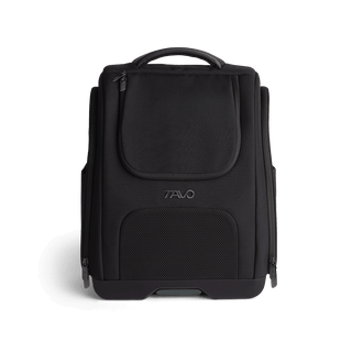 A Kamella Pet Backpack and Car Seat, in onyx, from the front.