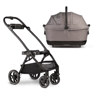 Maeve iso crash tested pet car seat and Roscoe compact dog stroller