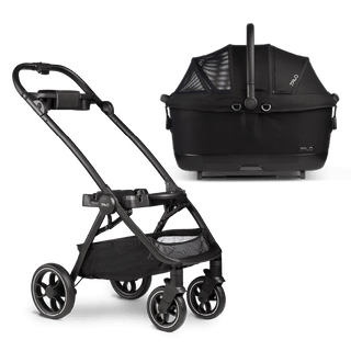 Maeve iso crash tested pet car seat and Roscoe compact dog stroller