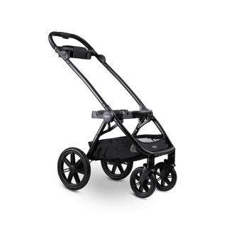 A black Roscoe Trek  Pet Stroller Frame shown on an angle - view 1