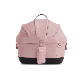 Maeve iso5x pet car seat in the sakura fashion shown from the front with the power bank bag attached