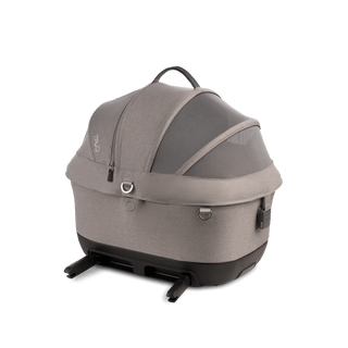 A Maeve iso 5x Wind Pet Car Seat in the fashion merle on an angle with the ISOFIX latches out