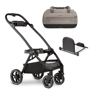 Tavo Pets Dupree II pet car seat, adapter, and Roscoe pet stroller frame in Merle gray