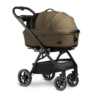 medium pet carrier with canopy on stroller