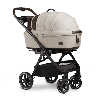 medium pet carrier with canopy on stroller