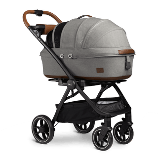 medium pet carrier with canopy on stroller
