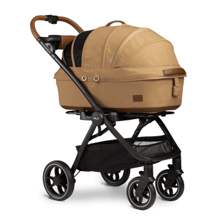 medium pet carrier with canopy on stroller