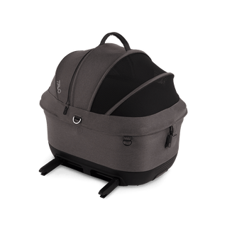 Maeve iso5x pet car seat in the ashen fashion shown from the side with its integrated ISOFIX latches out 