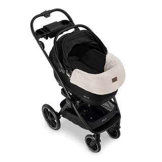 The maeve series reversible chin rest attached to the maeve travel system showing the comfort side