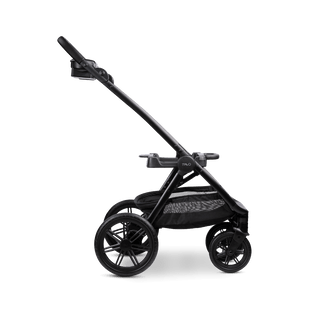 A black Roscoe Trek  Pet Stroller Frame shown on from the side - view 3