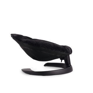 a side view of the shell pet bed fully reclined  in the fashion onyx 