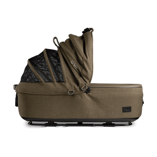 medium pet bed with mesh panels in canopy, brindle