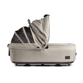 medium pet bed with mesh panels in canopy, fawn