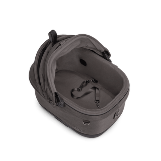 Maeve iso5x Wind pet car seat in the ashen fashion shown from above with the mesh mattress pad .