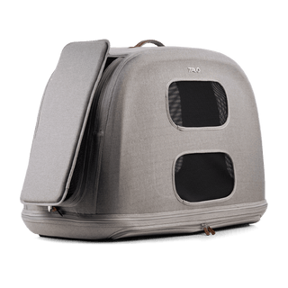 Tavo Pets Crispin large crash-tested pet travel crate in Merle gray side impact protection