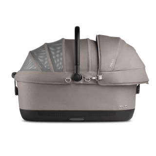 A Maeve iso 7x Pet Car Seat in the fashion merle from the side with the canopy closed and the SIP on