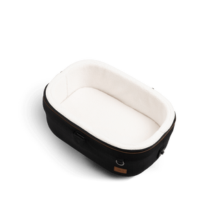small pet bed with plush lining, onyx