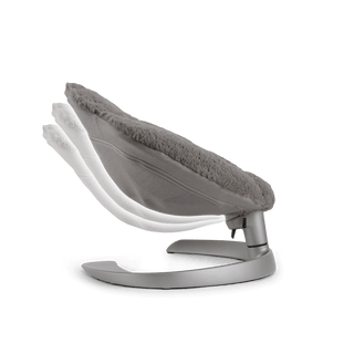 a side view of the shell pet bed with the three recline positions show in the fashion lunar 