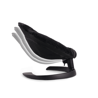 a side view of the shell pet bed with the three recline positions show in the fashion onyx 