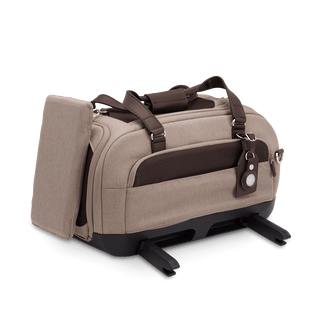 Dupree II pet car seat in the fawn fashion showing the Side Impact Protection Guard attached and the integrated ISOFIX latches out - view 4