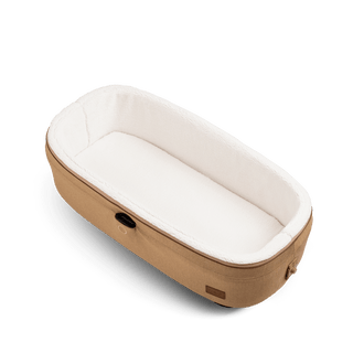 medium pet bed with plush lining, sable