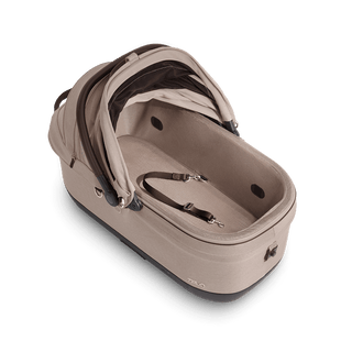 Maeve iso7x pet car seat in the fawn fashion shown from above with the mesh mattress pad 