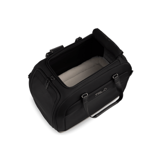 Zip-open top on Hendrick cat and dog carrier and car seat