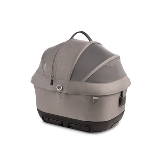 A Maeve iso 5x Wind Pet Car Seat in the fashion merle on an angle with the ISOFIX latches tucked away
