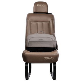 Tavo Pets Dupree I crash-tested pet car seat in Merle gray on vehicle bench
