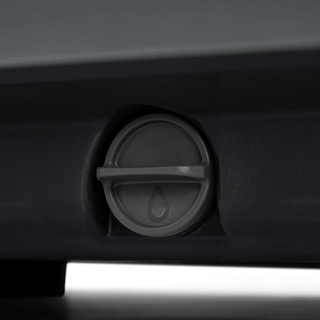 A close up of the Everett's drain plug