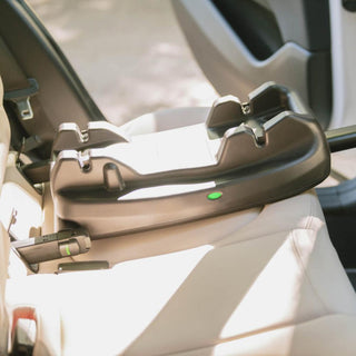 Tavo pet protection vehicle base in the back seat of a car connected to the anchor latch points