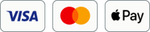 Logos of Visa, Mastercard, and Apple Pay