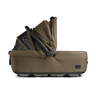 medium pet bed with mesh panels in canopy, brindle