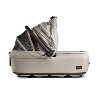 medium pet bed with mesh panels in canopy, fawn