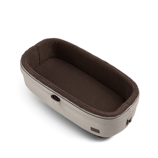 medium pet bed with plush lining, fawn