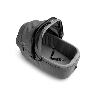 top view of gray large pet car seat with canopy open and short leash with gray liner, merle